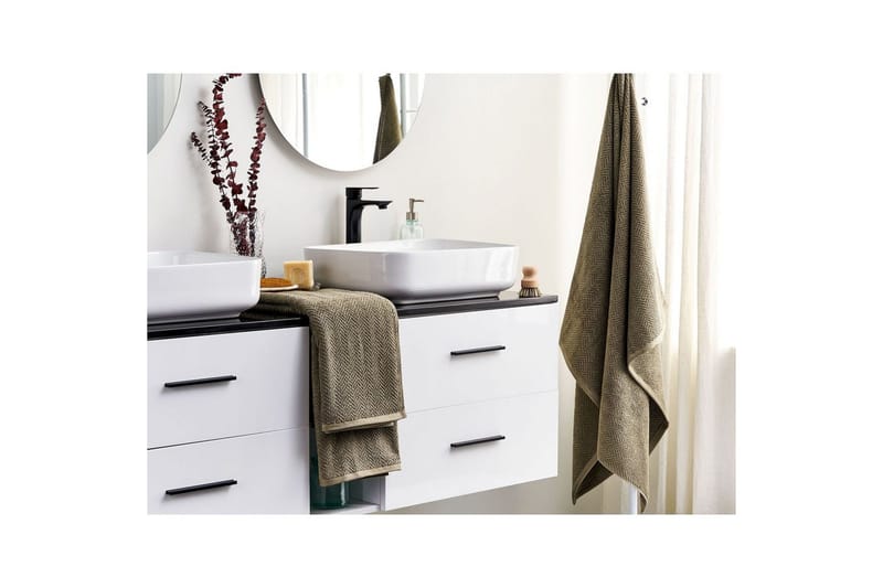 Handduk Mitiaro set om 2 Grön - Grön - Textilier & mattor - Badrumstextilier - Badlakan & badhandduk