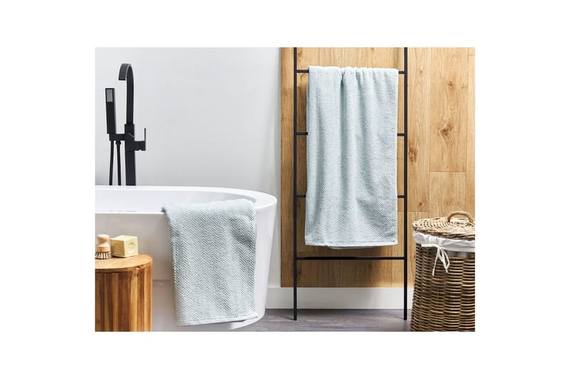 Handduk Mitiaro set om 2 Mintgrön - Mintgrön - Textilier & mattor - Badrumstextilier - Badlakan & badhandduk