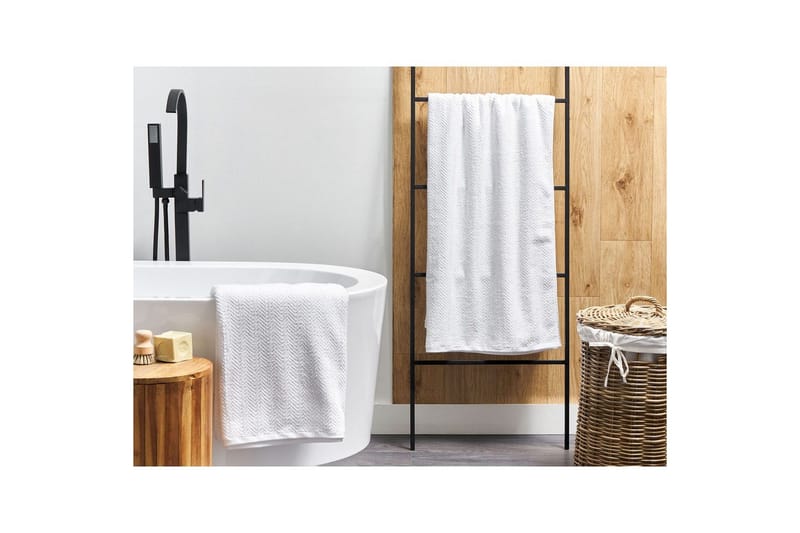 Handduk Mitiaro set om 2 Vit - Vit - Textilier & mattor - Badrumstextilier - Badlakan & badhandduk