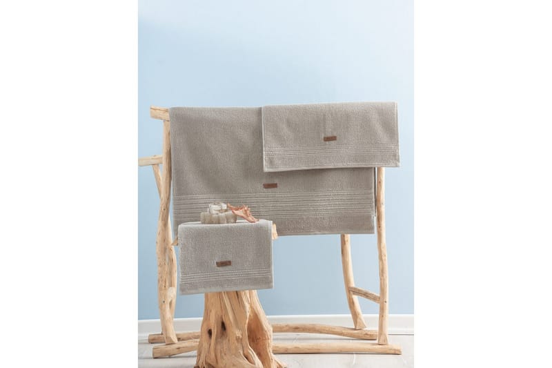 Handduksset (3 delar) Loraford Beige - Beige - Textilier & mattor - Badrumstextilier - Handduk