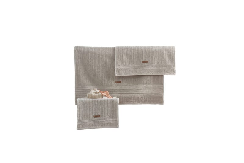 Handduksset (3 delar) Loraford Beige - Beige - Textilier & mattor - Badrumstextilier - Handduk