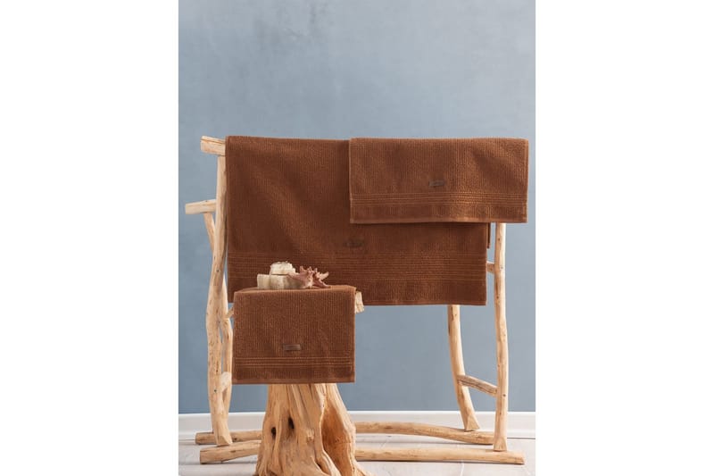 Handduksset (3 delar) Loraford Brun - Brun - Textilier & mattor - Badrumstextilier - Handduk