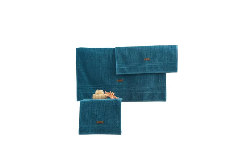 Handduksset (3 delar) Loraford Petrolblå, Petrolblå