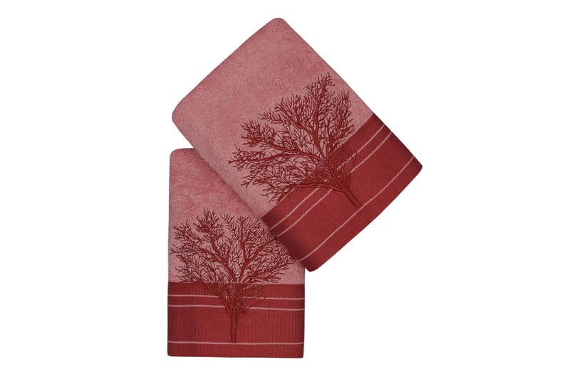 HOBBY Handduk 50x90 2-pack Ljusrosa/Röd - Textilier & mattor - Badrumstextilier - Handduk