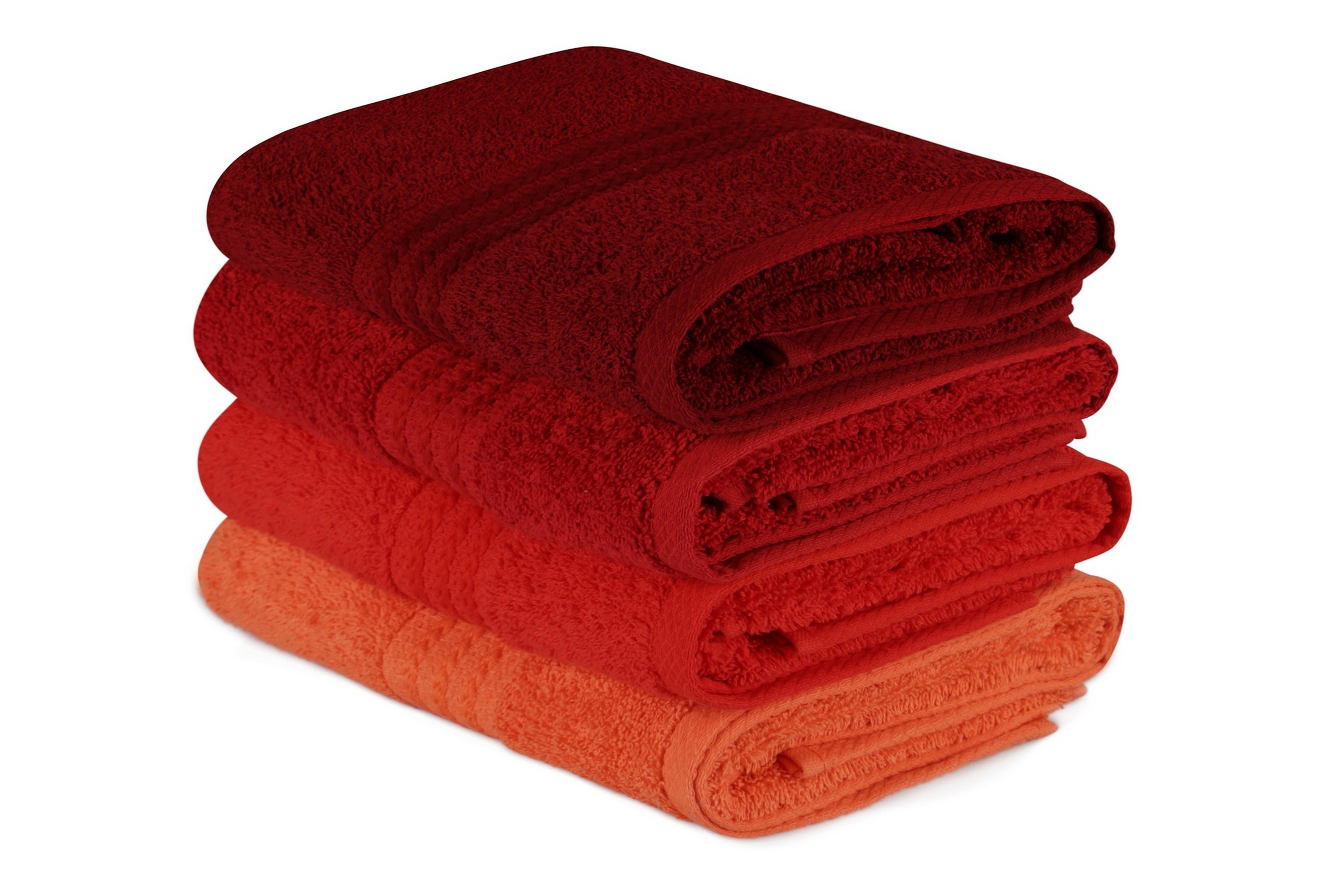 HOBBY Handduk 50×90 4-pack Orange/Röd/Rosa –