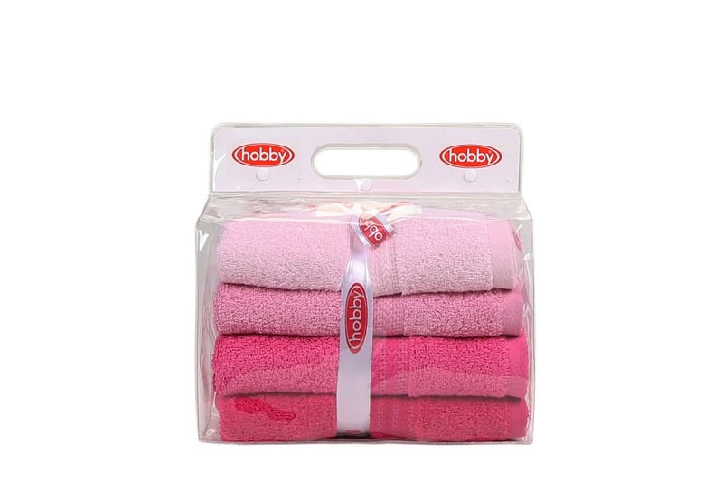 HOBBY Handduk 50x90 4-pack Rosa - Textilier & mattor - Badrumstextilier - Handduk