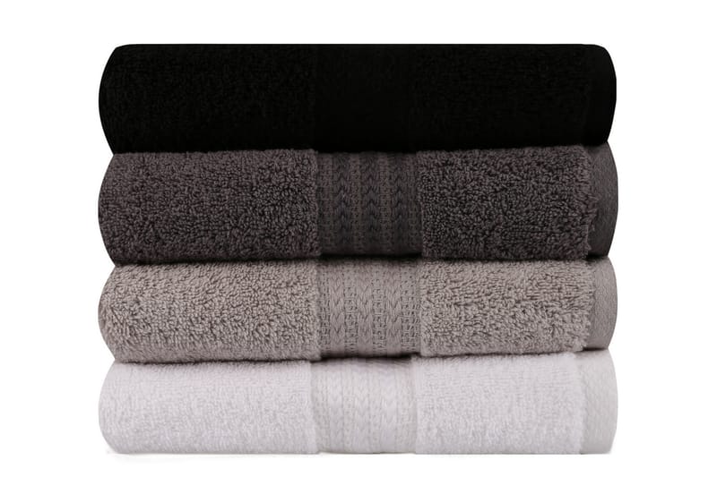 HOBBY Handduk 50x90 4-pack Vit/Grå/Mörkgrå/Svart - Textilier & mattor - Badrumstextilier - Handduk