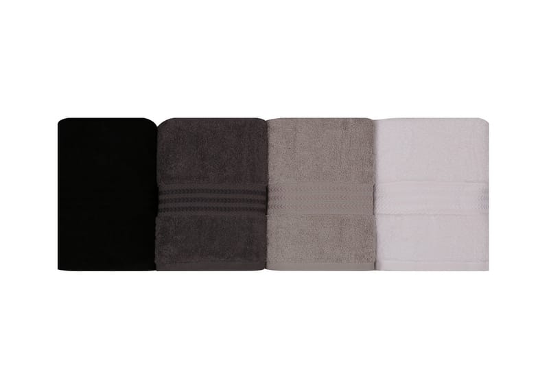 HOBBY Handduk 50x90 4-pack Vit/Grå/Mörkgrå/Svart - Textilier & mattor - Badrumstextilier - Handduk