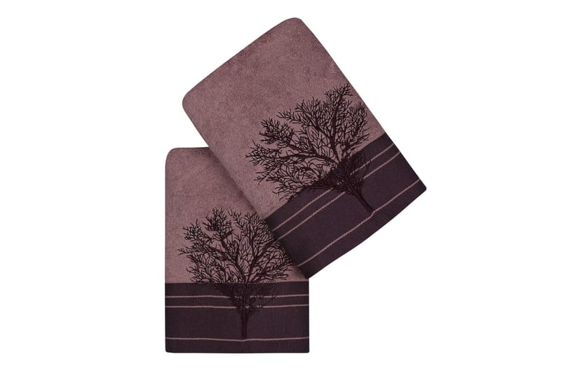 Hobby Handduk 50x90 cm 2-pack - Vinröd/Brun - Textilier & mattor - Badrumstextilier - Handduk