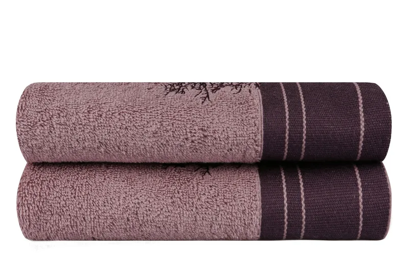 Hobby Handduk 50x90 cm 2-pack - Vinröd/Brun - Textilier & mattor - Badrumstextilier