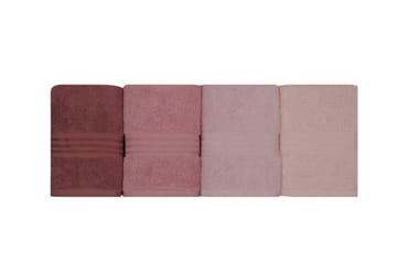 Hobby Handduk 50x90 cm 4-pack - Ljusrosa/Creme - Textilier & mattor - Badrumstextilier - Handduk