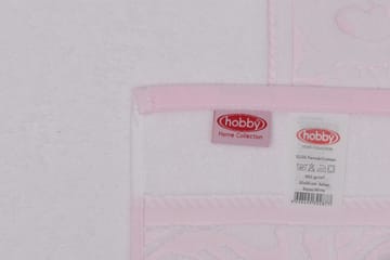 HOBBY Handduk Set om 2 Vit/Rosa - Textilier & mattor - Badrumstextilier - Handduk