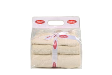 Hobby Handduk Set om 3 - Creme - Textilier & mattor - Badrumstextilier