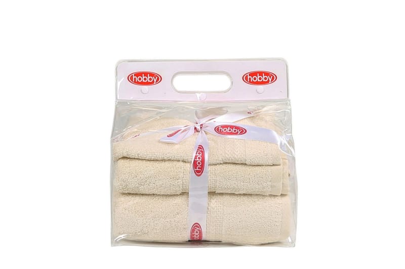 Hobby Handduk Set om 3 - Creme - Textilier & mattor - Badrumstextilier