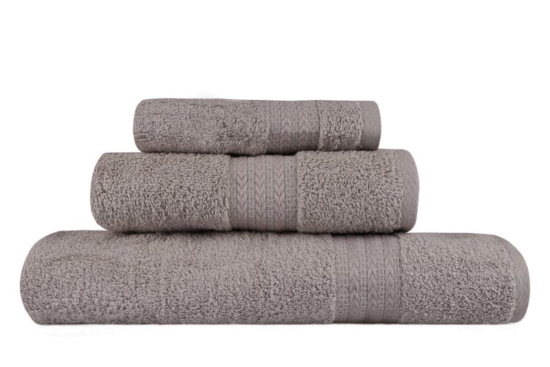 Hobby Handduk Set om 3 - Grå - Textilier & mattor - Badrumstextilier