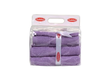 Hobby Handduk Set om 3 - Lila - Textilier & mattor - Badrumstextilier