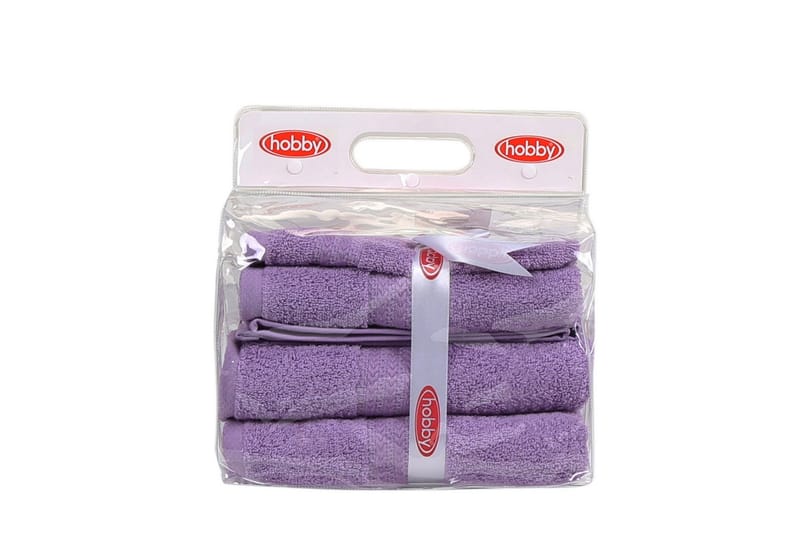HOBBY Handduk Set om 3 Lila - Textilier & mattor - Badrumstextilier