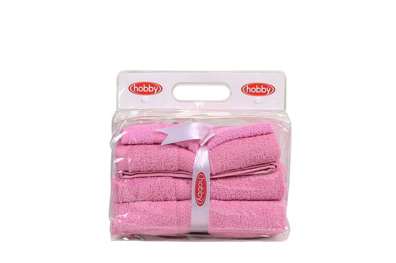 Hobby Handduk Set om 3 - Rosa - Textilier & mattor - Badrumstextilier