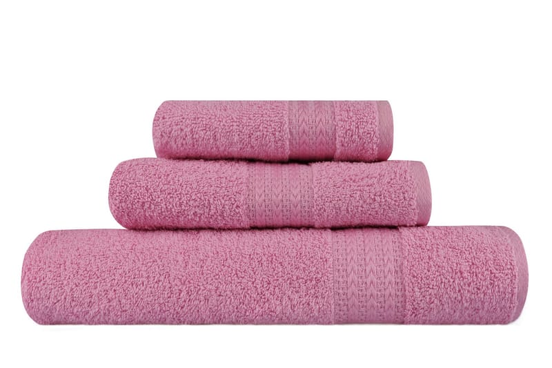 Hobby Handduk Set om 3 - Rosa - Textilier & mattor - Badrumstextilier