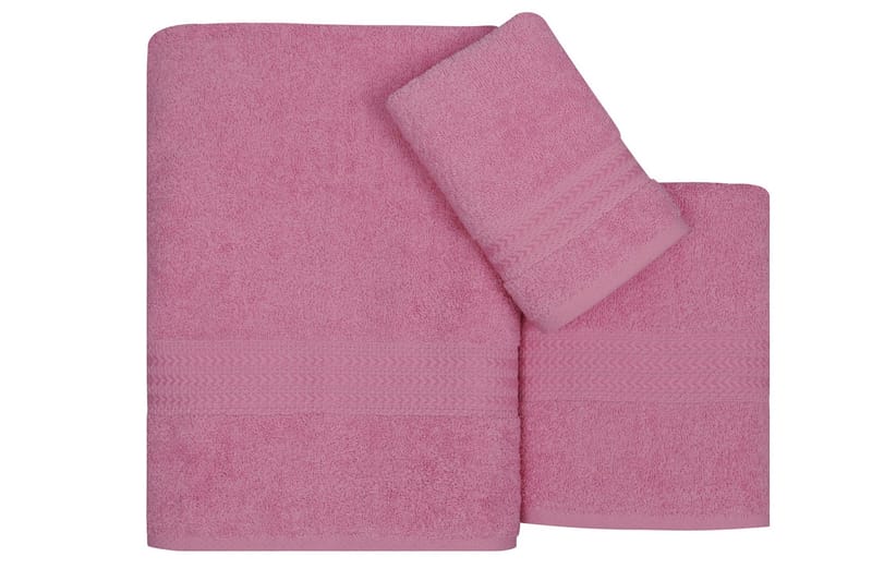 Hobby Handduk Set om 3 - Rosa - Textilier & mattor - Badrumstextilier