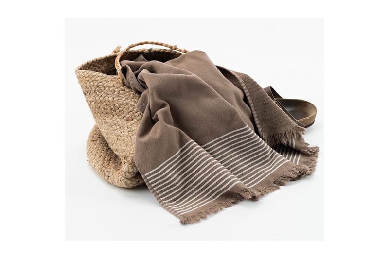 Strandbadlakan Horisont 80 x 160 cm - Brun - Textilier & mattor - Badrumstextilier - Badlakan & badhandduk