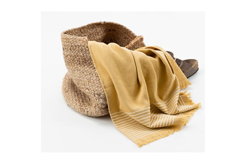 Strandbadlakan Horisont 80 x 160 cm - Gul - Textilier & mattor - Badrumstextilier - Badlakan & badhandduk