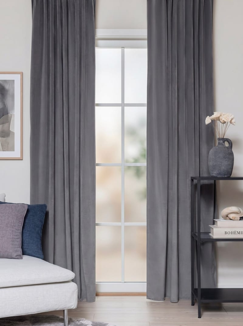Gardin Elsa 140x250 cm - Grey - Textilier & mattor - Gardiner & gardinupphängning - Gardinlängd - Veckbandslängd