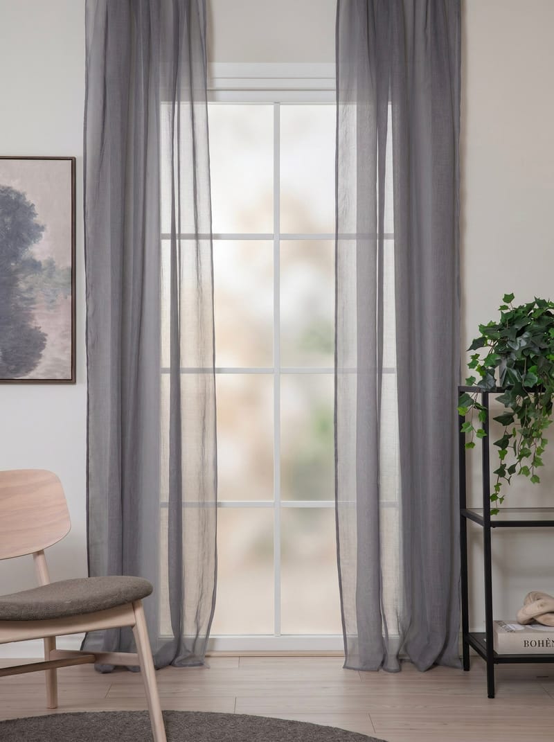 Gardin Lisa 140x250 cm - Grey - Textilier & mattor - Gardiner & gardinupphängning - Gardinlängd - Veckbandslängd