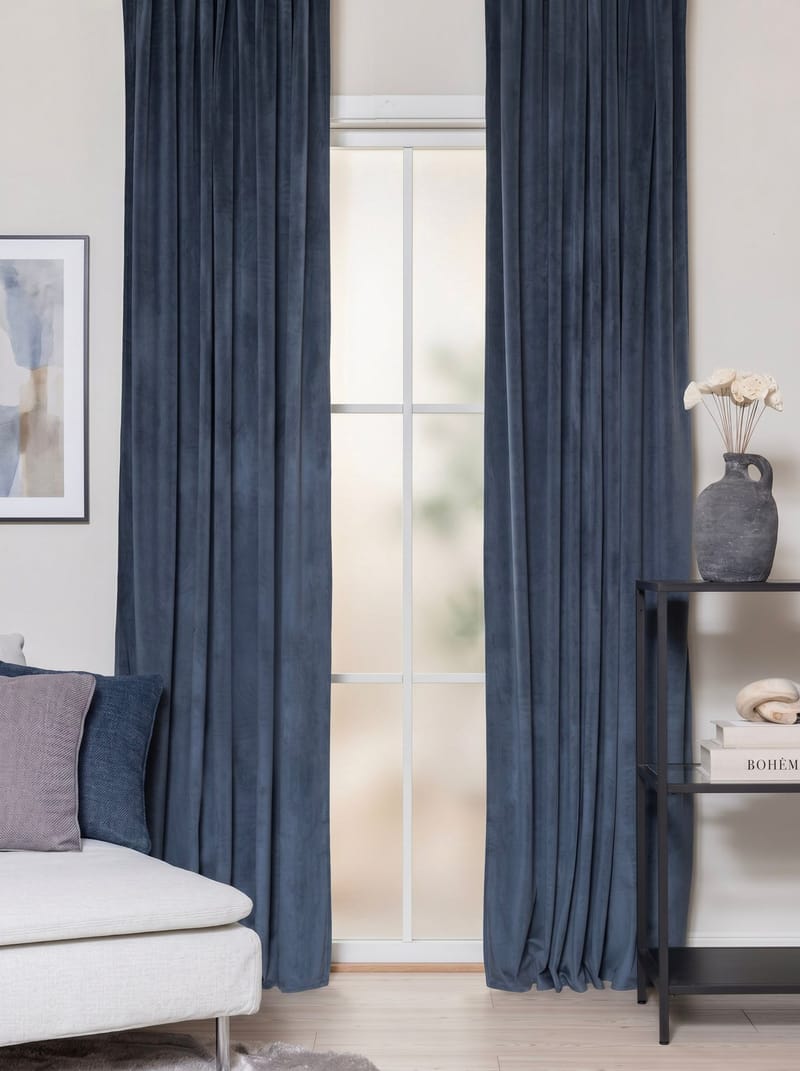 Gardin Saga 140x240 cm - Indigo Blue - Textilier & mattor - Gardiner & gardinupphängning