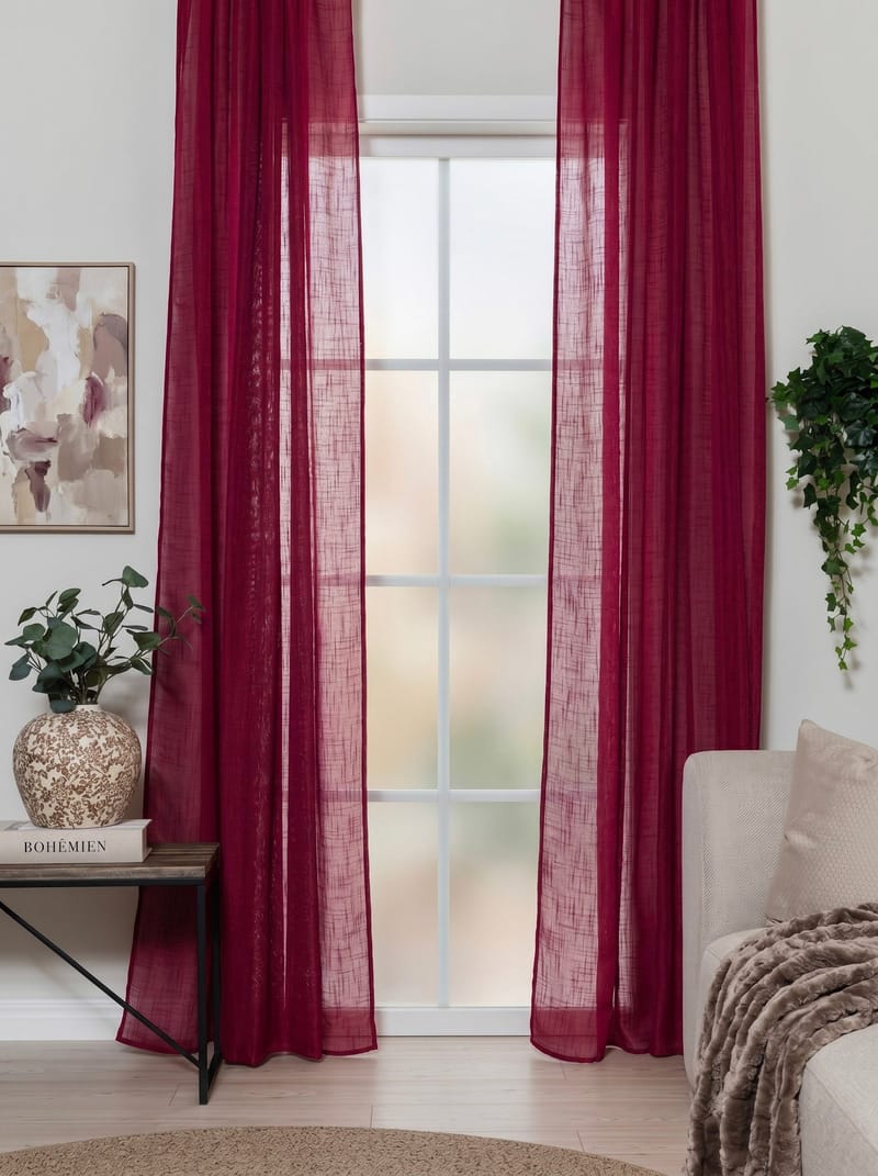Gardin Stella 140x250 cm - Red - Textilier & mattor - Gardiner & gardinupphängning