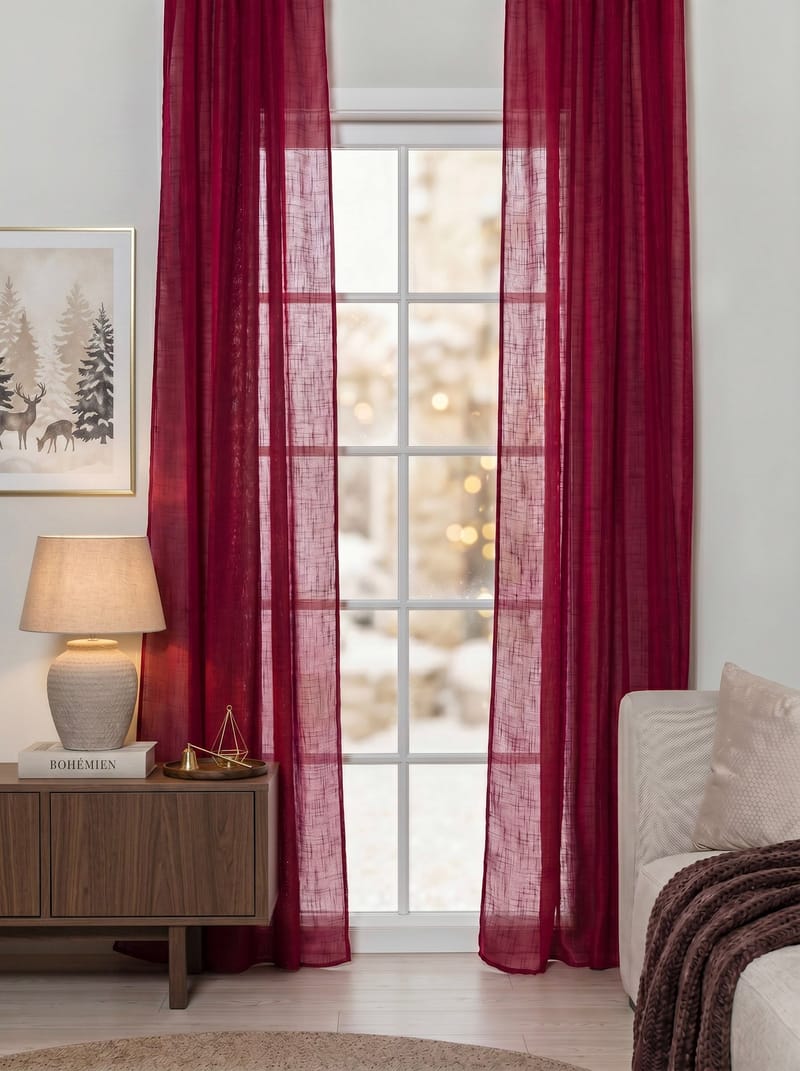 Gardin Stella 140x250 cm - Red - Textilier & mattor - Gardiner & gardinupphängning
