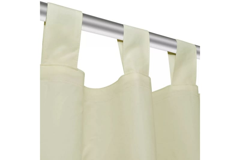 2-pack gardiner med öglor i gräddvit microsatin 140x225 cm - Textilier & mattor - Gardiner & gardinupphängning