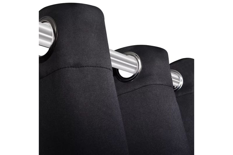 2-pack svarta mörkläggningsgardiner med metallringar 135x245 - Textilier & mattor - Gardiner & gardinupphängning