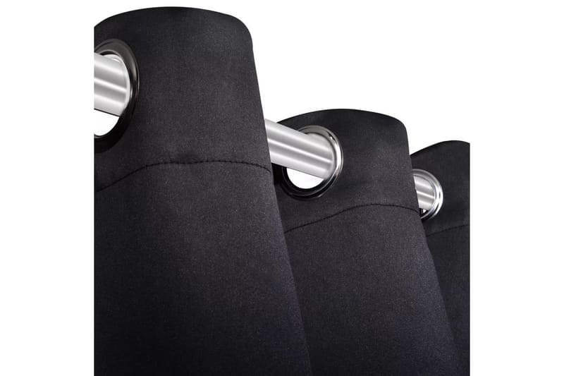 2-pack svarta mörkläggningsgardiner med metallringar 135x245 - Gardiner & gardinupphängning