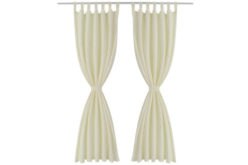 2-pack gardiner med öglor i gräddvit microsatin 140x245 cm - Textilier & mattor - Gardiner & gardinupphängning