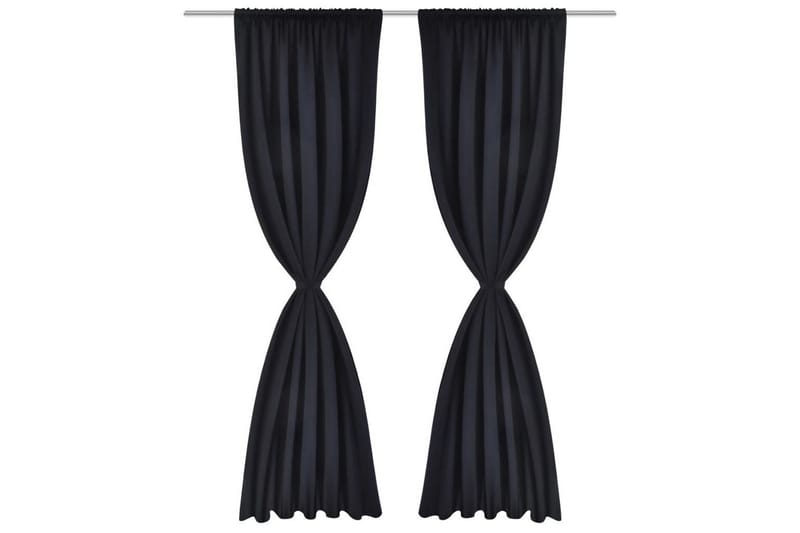 2-pack svarta gardiner med hyskupphängning 135x245 cm - Textilier & mattor - Gardiner & gardinupphängning