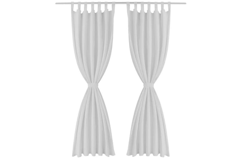 2-pack gardiner med öglor i vit microsatin 140x175 cm - Textilier & mattor - Gardiner & gardinupphängning