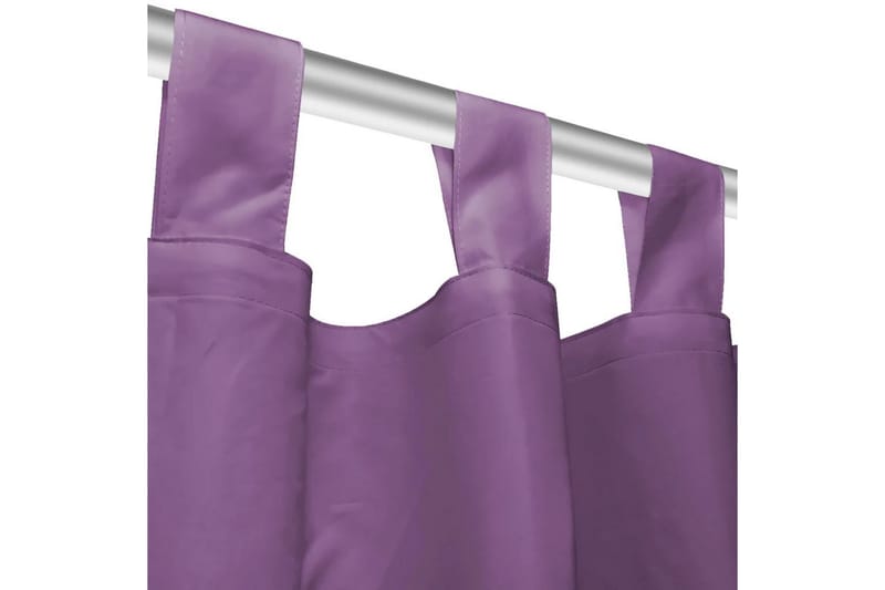 Gardiner i microsatin 2 st med öglor 140x175 cm lila - Lila - Textilier & mattor - Gardiner & gardinupphängning