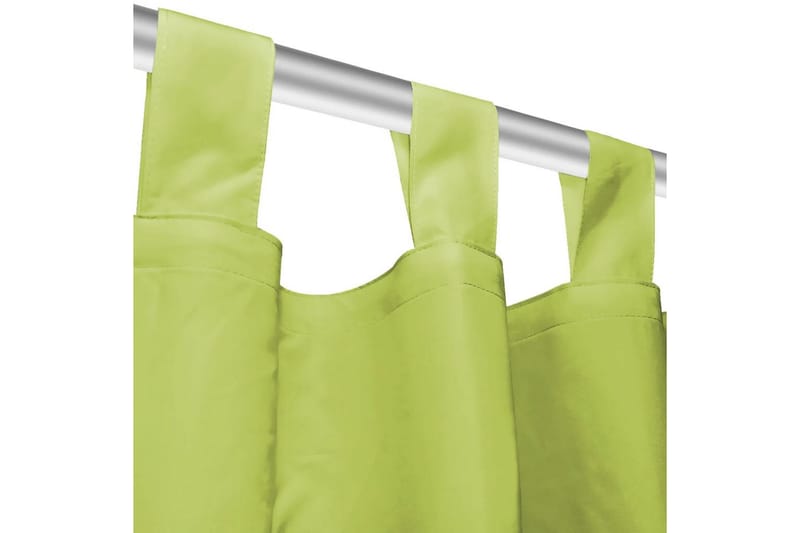 Gardiner i microsatin 2 st med öglor 140x245 cm grön - Textilier & mattor - Gardiner & gardinupphängning