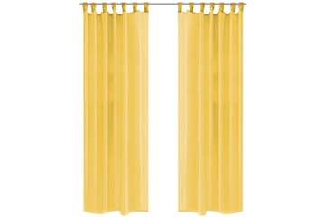Gardiner i voile 2 st 140x175 cm gul