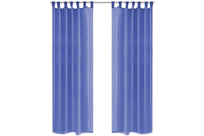 Gardiner i voile 2 st 140x225 cm kungsblå - Textilier & mattor - Gardiner & gardinupphängning