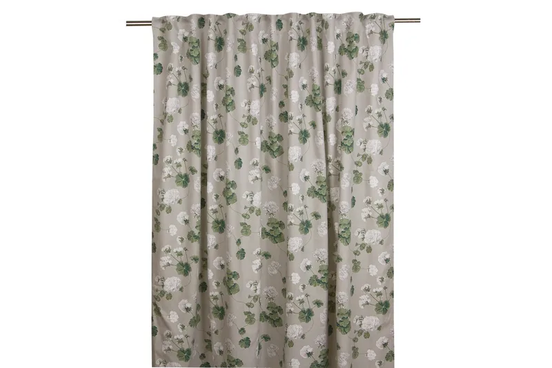 Pelargon Gardinlängd 145x245 cm, Ljusgrå