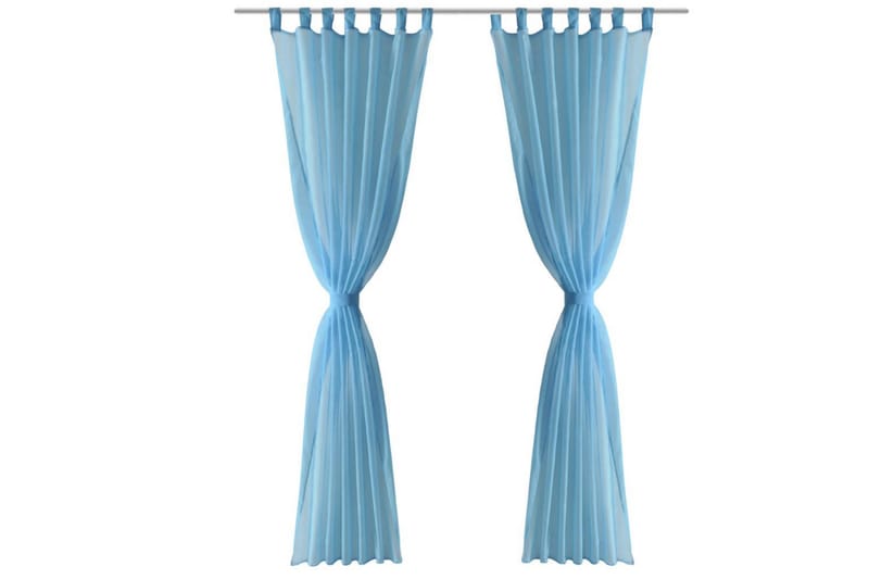 Genomskinlig gardin 140x225 cm 2-pack Turkos - Textilier & mattor - Gardiner & gardinupphängning - Panelgardin