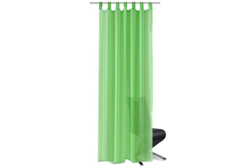 Genomskinlig gardin 140x225 cm 2-pack Apple Green - Grön - Panelgardin - Gardiner & gardinupphängning