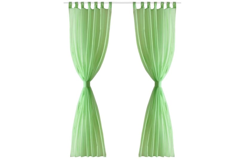 Genomskinlig gardin 140x225 cm 2-pack Apple Green - Grön - Textilier & mattor - Gardiner & gardinupphängning - Panelgardin
