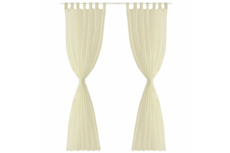 Genomskinlig gardin 140x245 cm 2-pack Beige Creme - Textilier & mattor - Gardiner & gardinupphängning - Panelgardin