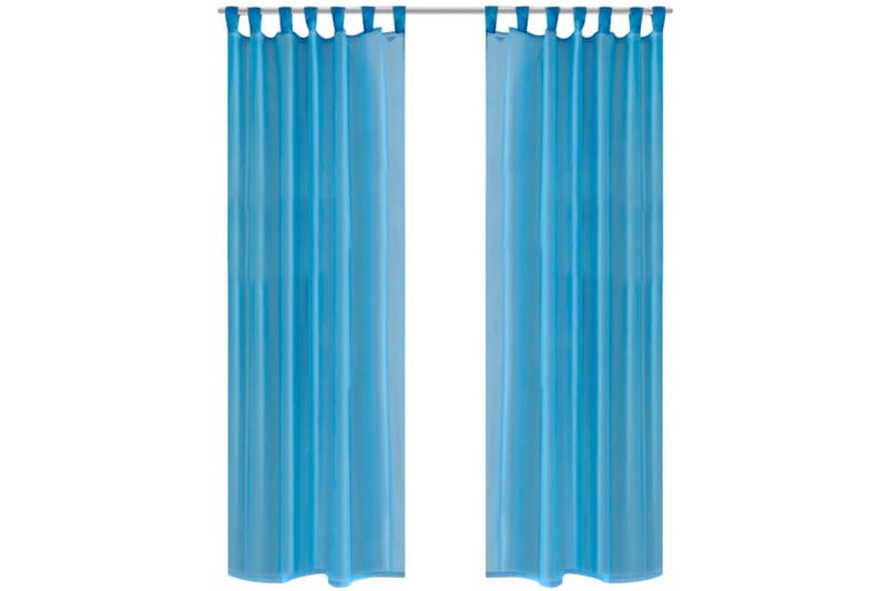 Genomskinlig gardin 140x245 cm 2-pack Turkos - Textilier & mattor - Gardiner & gardinupphängning - Panelgardin
