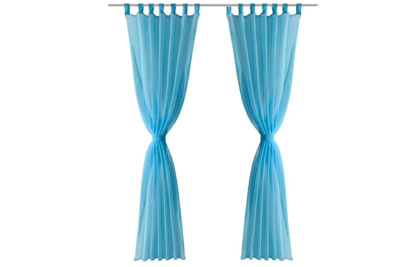 Genomskinlig gardin 140x245 cm 2-pack Turkos - Textilier & mattor - Gardiner & gardinupphängning - Panelgardin