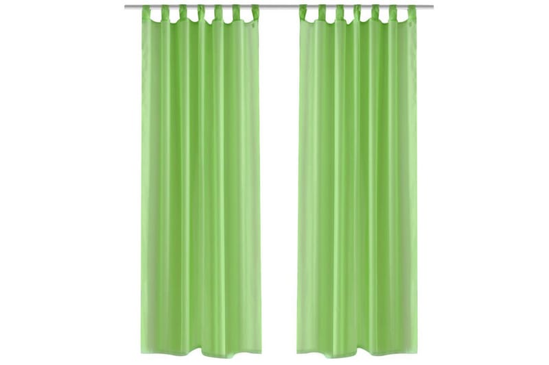 Genomskinlig gardin 140x245 cm 2-pack Apple Green - Grön - Gardiner & gardinupphängning - Panelgardin