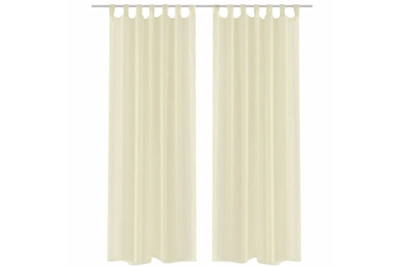 Genomskinlig gardin 140x245 cm 2-pack Beige Creme - Textilier & mattor - Gardiner & gardinupphängning - Panelgardin